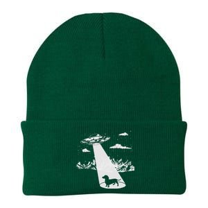 Dachshund Alien Abduction Weiner Dog Funny Knit Cap Winter Beanie