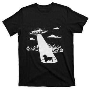 Dachshund Alien Abduction Weiner Dog Funny T-Shirt