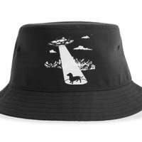 Dachshund Alien Abduction Weiner Dog Funny Sustainable Bucket Hat