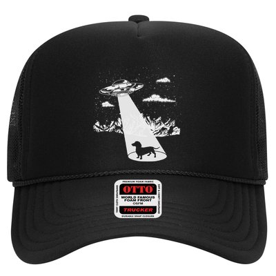 Dachshund Alien Abduction Weiner Dog Funny Trucker Hat