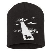 Dachshund Alien Abduction Weiner Dog Funny Short Acrylic Beanie