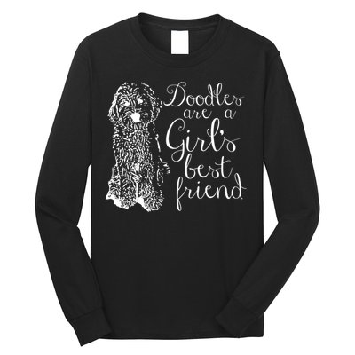 Doodles Are A Girl's Best Friend Golden Labradoodle Tshirt Long Sleeve Shirt