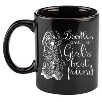 Doodles Are A Girl's Best Friend Golden Labradoodle Tshirt 11oz C Handle Ceramic Mug