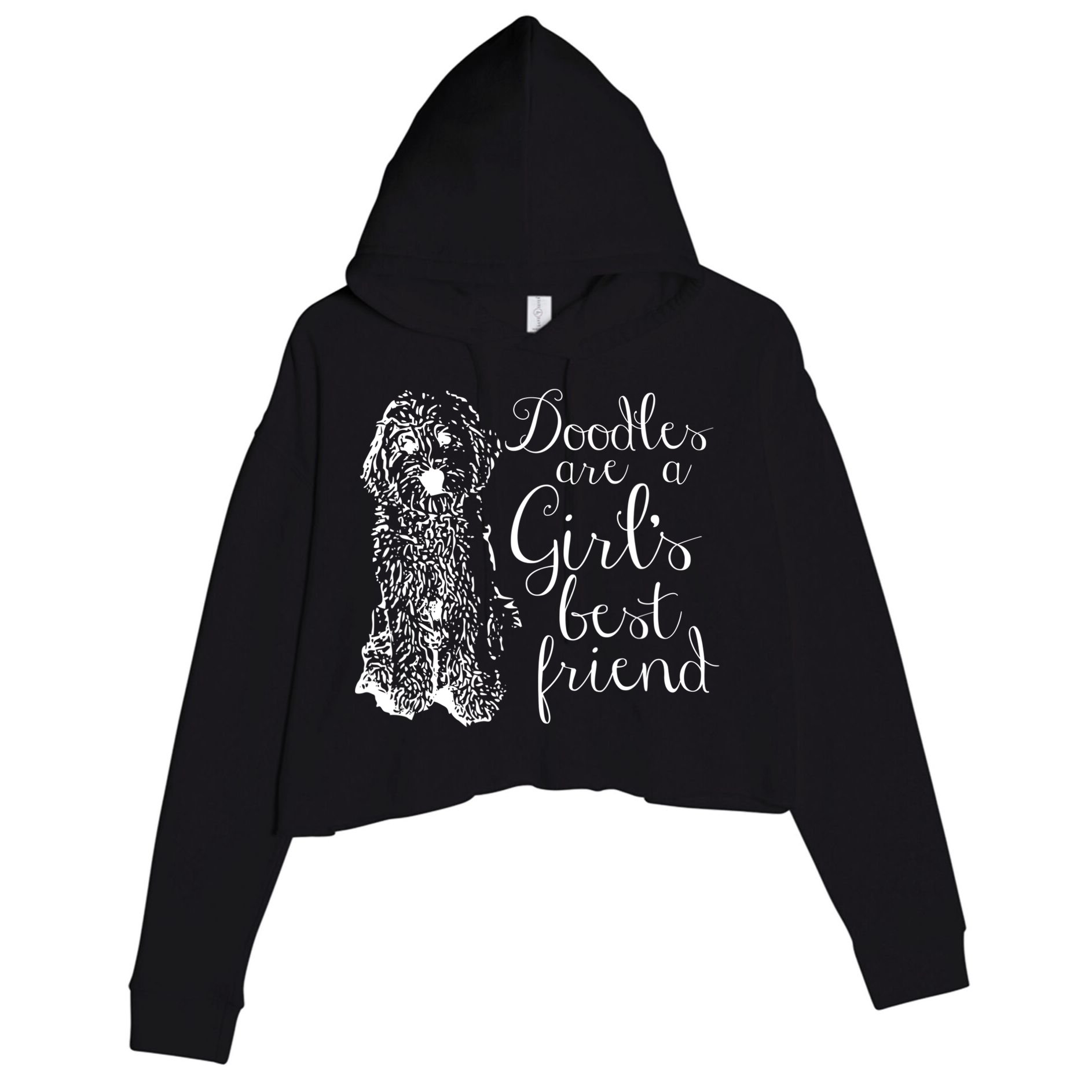 Doodles Are A Girl's Best Friend Golden Labradoodle Tshirt Crop Fleece Hoodie