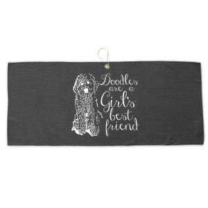 Doodles Are A Girl's Best Friend Golden Labradoodle Tshirt Large Microfiber Waffle Golf Towel