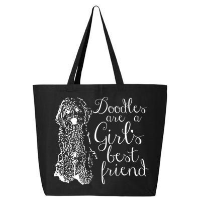 Doodles Are A Girl's Best Friend Golden Labradoodle Tshirt 25L Jumbo Tote