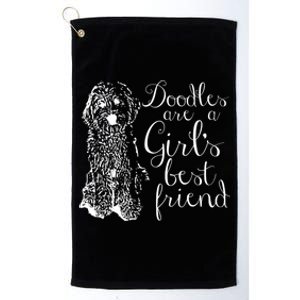 Doodles Are A Girl's Best Friend Golden Labradoodle Tshirt Platinum Collection Golf Towel