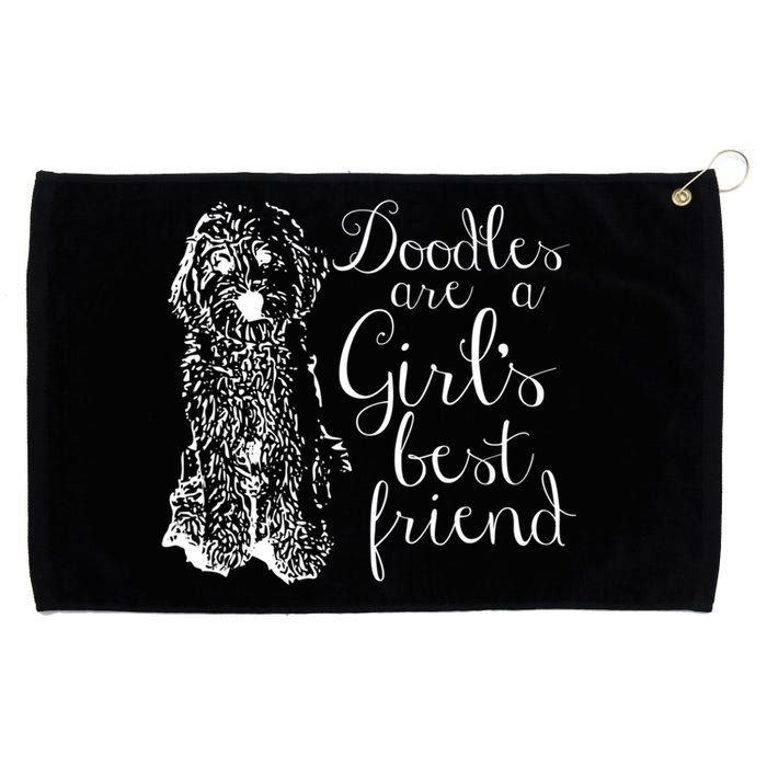 Doodles Are A Girl's Best Friend Golden Labradoodle Tshirt Grommeted Golf Towel