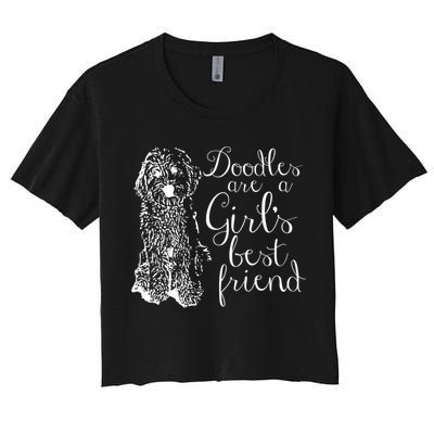 Doodles Are A Girl's Best Friend Golden Labradoodle Tshirt Crop Top