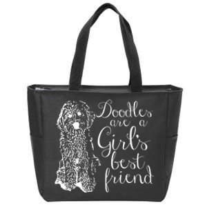 Doodles Are A Girl's Best Friend Golden Labradoodle Tshirt Zip Tote Bag