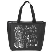 Doodles Are A Girl's Best Friend Golden Labradoodle Tshirt Zip Tote Bag