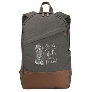 Doodles Are A Girl's Best Friend Golden Labradoodle Tshirt Cotton Canvas Backpack