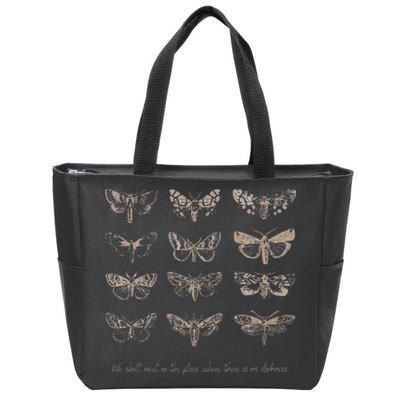 Dark Academia Aesthetic Cottagecore Goblincore Butterfly Zip Tote Bag
