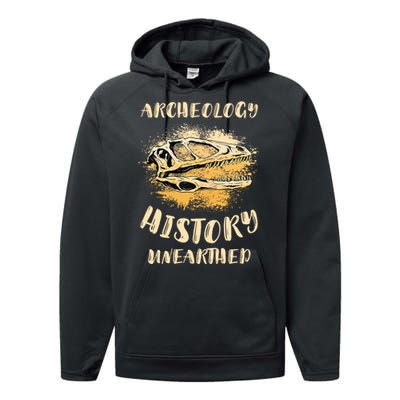 Digging Archeologist Archeology Performance Fleece Hoodie