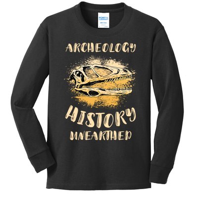 Digging Archeologist Archeology Kids Long Sleeve Shirt