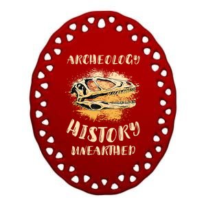 Digging Archeologist Archeology Ceramic Oval Ornament