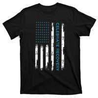 Drug Alcohol Addiction Recovery Celebrate Recovery Usa Flag T-Shirt