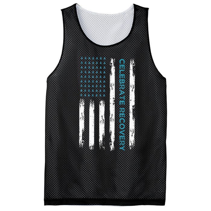 Drug Alcohol Addiction Recovery Celebrate Recovery Usa Flag Mesh Reversible Basketball Jersey Tank