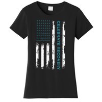 Drug Alcohol Addiction Recovery Celebrate Recovery Usa Flag Women's T-Shirt