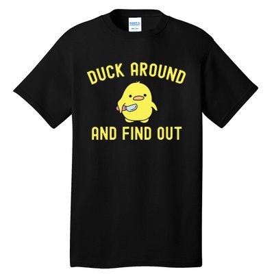 Duck Around And Find Out Funny Knife Duck Tall T-Shirt