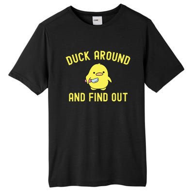 Duck Around And Find Out Funny Knife Duck Tall Fusion ChromaSoft Performance T-Shirt