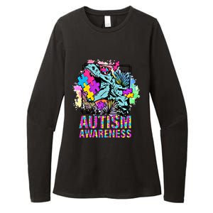 Dinosaur Autism Awareness Cute Gift Womens CVC Long Sleeve Shirt