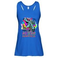 Dinosaur Autism Awareness Cute Gift Ladies Essential Flowy Tank