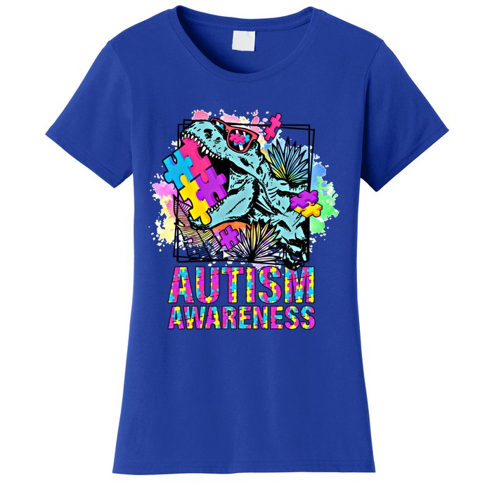 Dinosaur Autism Awareness Cute Gift Women's T-Shirt