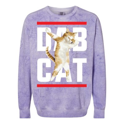 Dab Cat Dabbing Colorblast Crewneck Sweatshirt