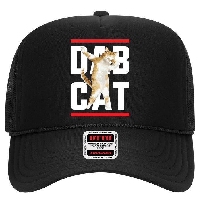 Dab Cat Dabbing High Crown Mesh Back Trucker Hat