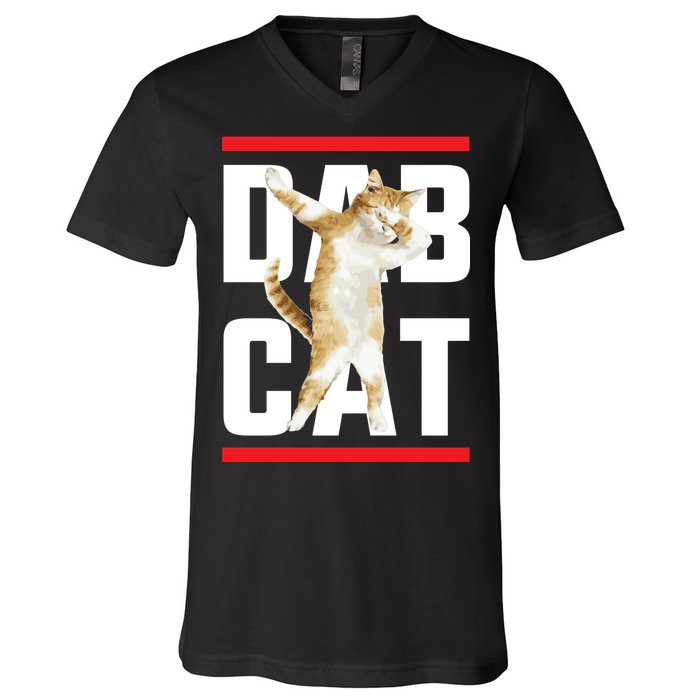 Dab Cat Dabbing V-Neck T-Shirt