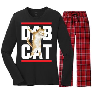 Dab Cat Dabbing Women's Long Sleeve Flannel Pajama Set 