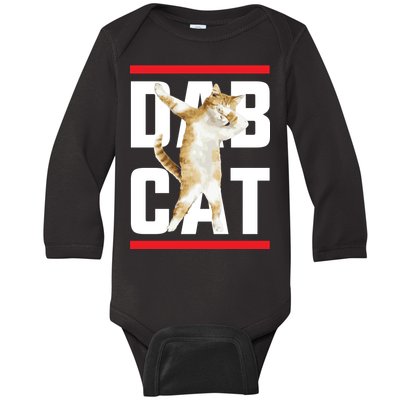 Dab Cat Dabbing Baby Long Sleeve Bodysuit