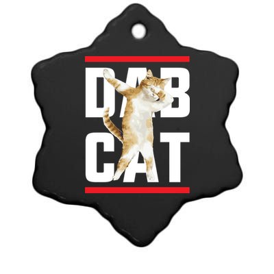 Dab Cat Dabbing Ceramic Star Ornament