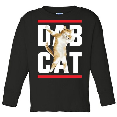 Dab Cat Dabbing Toddler Long Sleeve Shirt