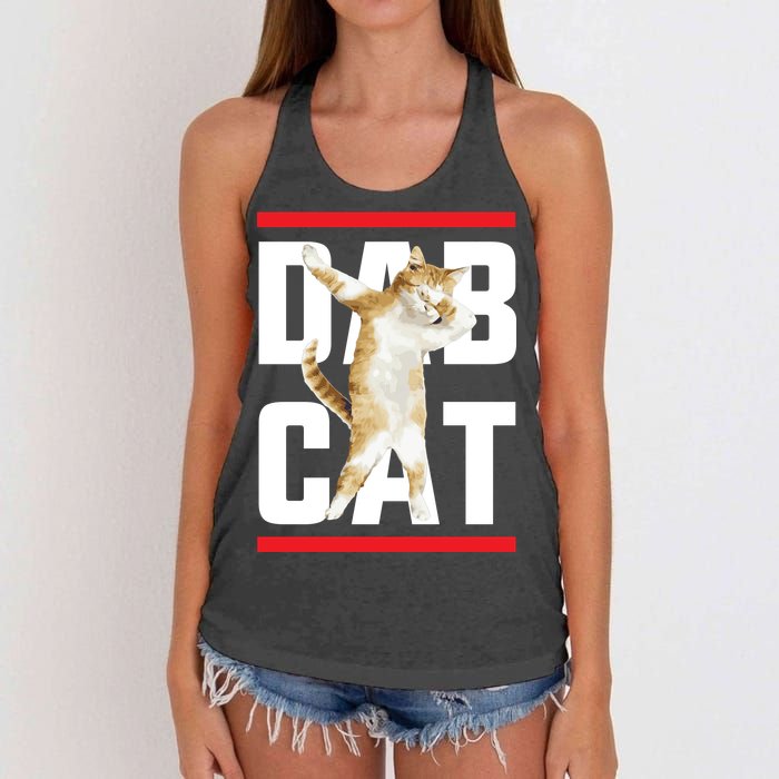 Dab Cat Dabbing Women's Knotted Racerback Tank