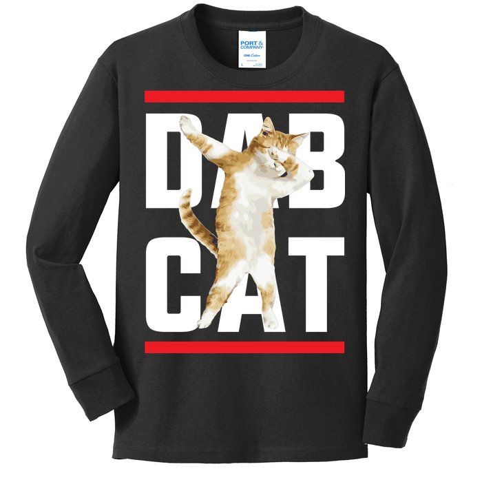 Dab Cat Dabbing Kids Long Sleeve Shirt