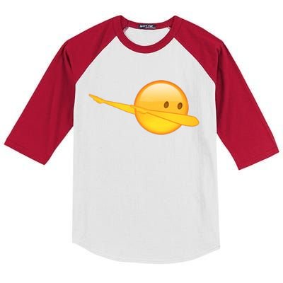 Dab Emoji Dabbing Kids Colorblock Raglan Jersey