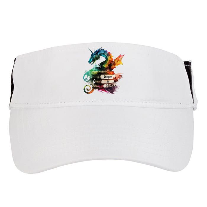 Dragons And Books Watercolor Fantasy Dragon Lover Theme Adult Drive Performance Visor