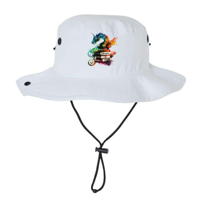 Dragons And Books Watercolor Fantasy Dragon Lover Theme Bucket Hat
