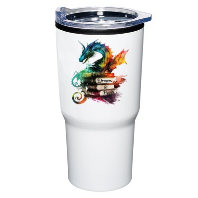 Dragons And Books Watercolor Fantasy Dragon Lover Theme Tumbler