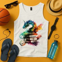 Dragons And Books Watercolor Fantasy Dragon Lover Theme Tank Top