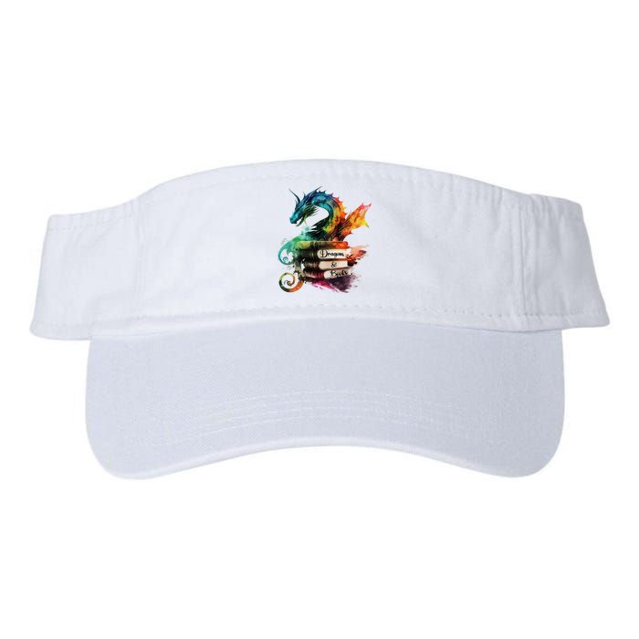 Dragons And Books Watercolor Fantasy Dragon Lover Theme Visor