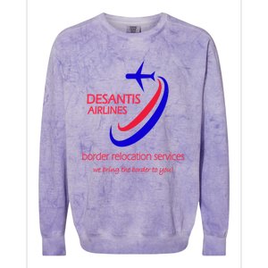 Desantis Airlines Border Relocation Services (C) Colorblast Crewneck Sweatshirt