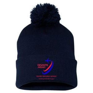 Desantis Airlines Border Relocation Services (C) Pom Pom 12in Knit Beanie