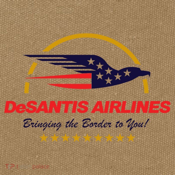 DeSantis Airlines Bringing The Border To You Funny Cotton Canvas Backpack