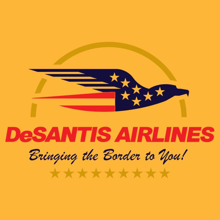 DeSantis Airlines Bringing The Border To You Funny Pom Pom 12in Knit Beanie