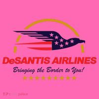 DeSantis Airlines Bringing The Border To You Funny Stripe Pom Pom Beanie