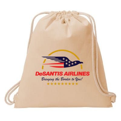 DeSantis Airlines Bringing The Border To You Funny Drawstring Bag