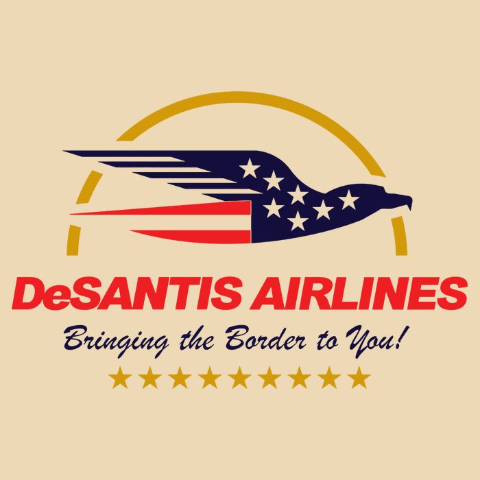 DeSantis Airlines Bringing The Border To You Funny Drawstring Bag